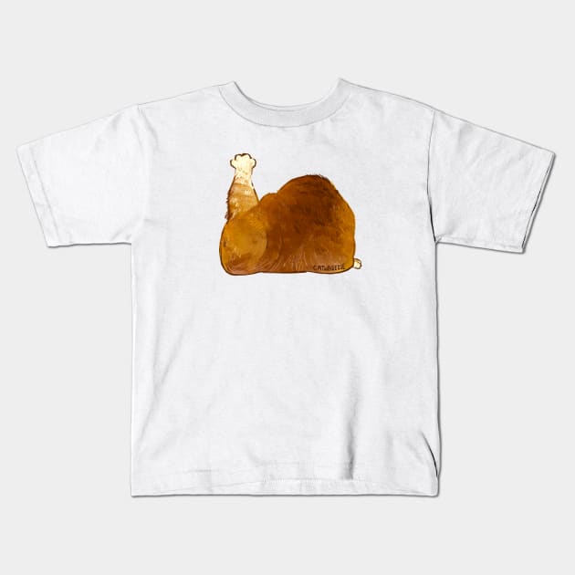 Thanksgiving Turkey Cat Kids T-Shirt by Catwheezie